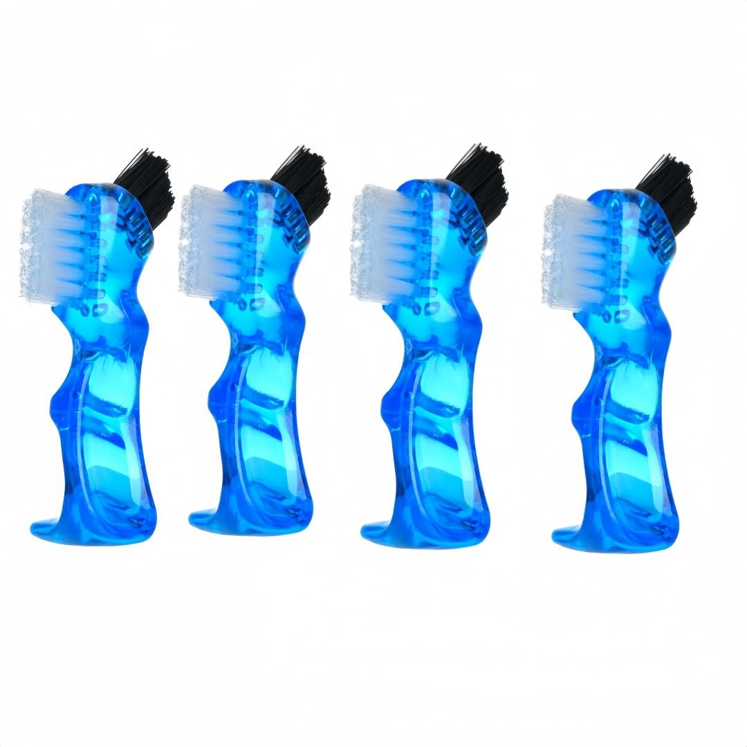 4Pcs Denture Cleaning Brush Handheld Double Head Area Denture Brush Multifunctional False Tooth Brush Oral Cleaning Denture Care Tool