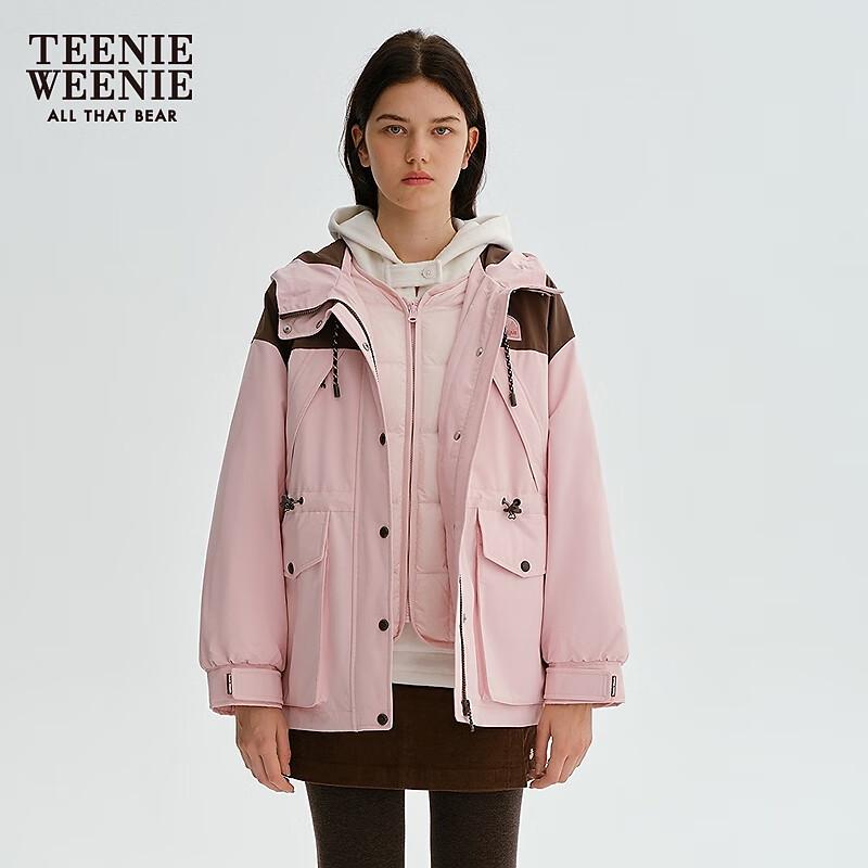 

Teenie Weenie Women s 2025 Winter Color-Block Waterproof Hooded Down Jacket M