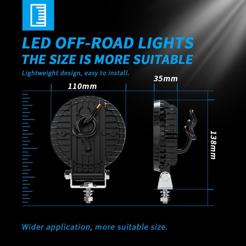 Lumini Rotunde DRL Zi de Funcționare Black Knigh 4 inch Lumini de Lucru LED Modificate Proiectoare Vehicul Off-Road ATV SUV 4X4 Faruri Flash