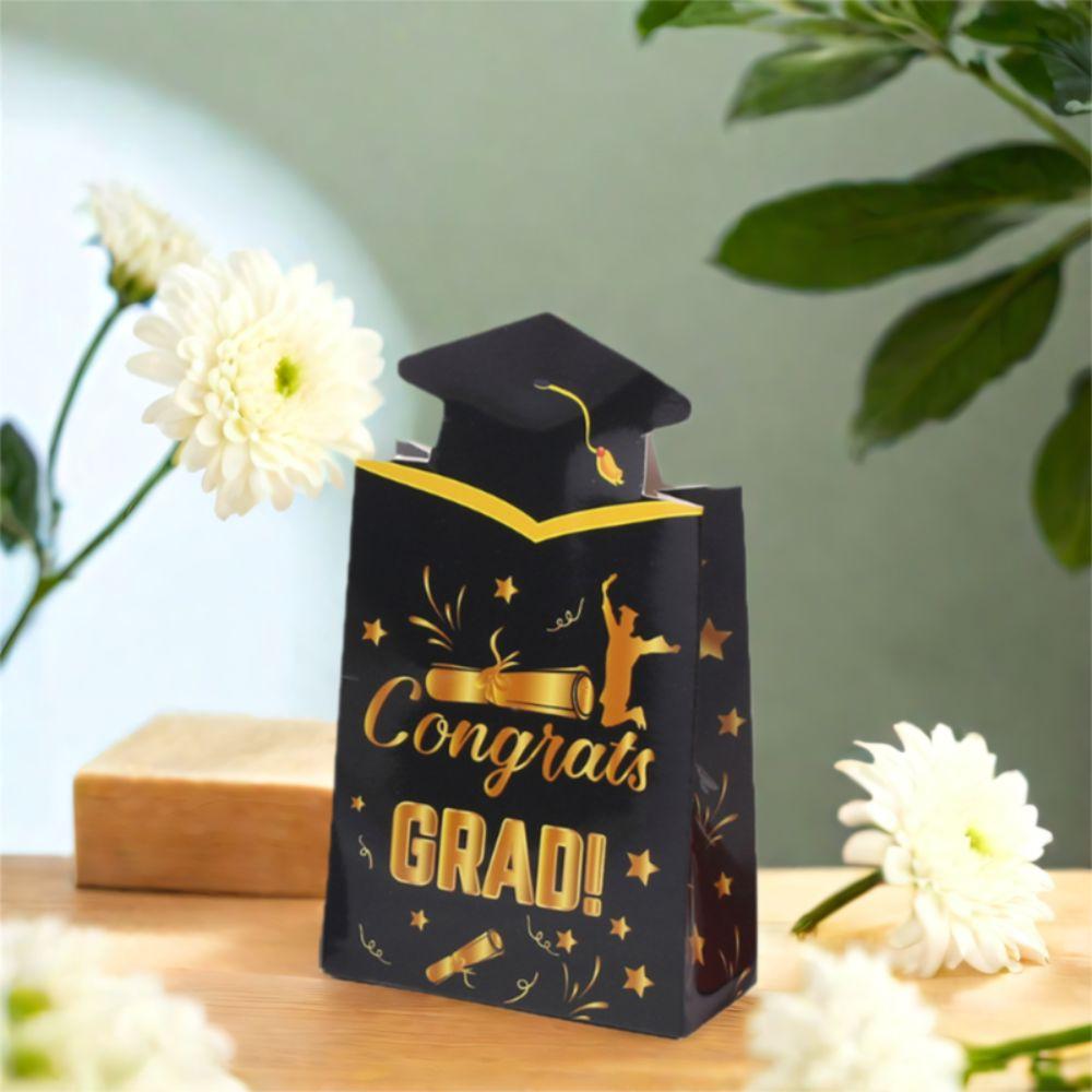 20pcs Celebration Doctoral Cap Box Congrats Grad Candy Gift Bag Durable Chocolate Box Gift Giving