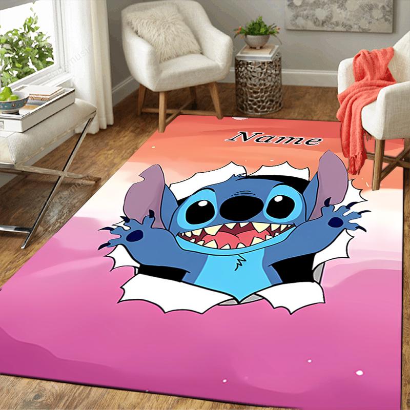 Custom 1Pc Stitch'S Magical Garden Adventure Rug Office Carpet Indoor Outdoor Entrance Doormat Nonslip Soft And Comfortable Living Room D916269