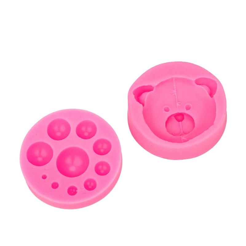 3D Bear Heart Bowknot Silicone Flexible Food Grade Mould Clay Resin Ceramics Candy Fondant Candy Chocolate Soap Mould