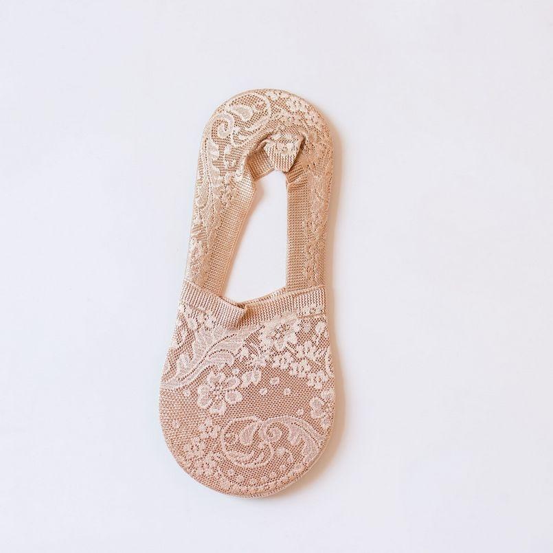 (5 Pairs/Set) Women's Lace Shallow Mouth Invisible Ankle Boat Socks Casual Comfortable Silicone Antiskid Socks