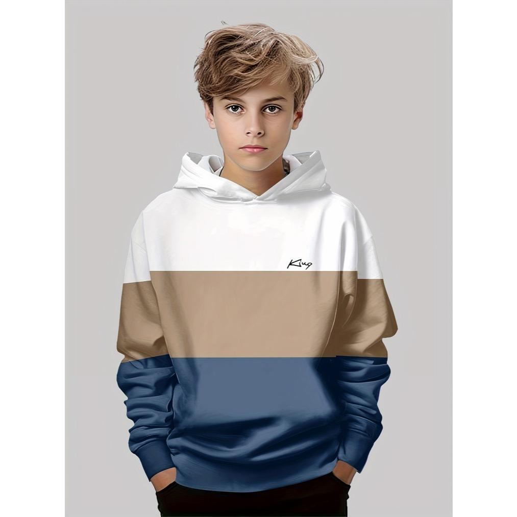 

New Cool Boy Cartoon Tiger 3D Printed Boys Casual Long Sleeve Hoodie, Suitable for Boys Outing in Spring and Autumn 13-14Y