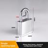 304 Stainless Steel Door Lock Padlock with 4 Keys Silver Antirust Street Lock Anti-theft Heavy Duty Anti-pick Locks