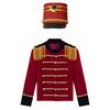 Boys Long Sleeve Tassels Shoulder Gold Braid Adorned Tops Hat Drum Trumpet Team Honor Guard Costume