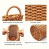 Imitation Rattan Kitchen Storage Basket Brown with Handle Hand-woven Hanging Baskets Sundries Organizer Vegetable Fruit Flower