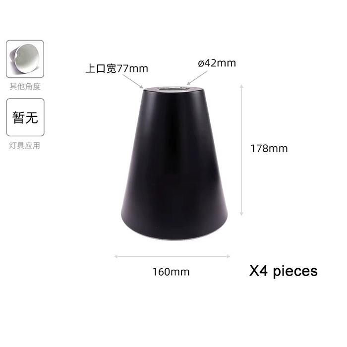 Industrial Cone Metal Shade Replacement, Black White Vintage Iron E27 Bulb Guard Cover for Threaded E26 Base Socket Lighting