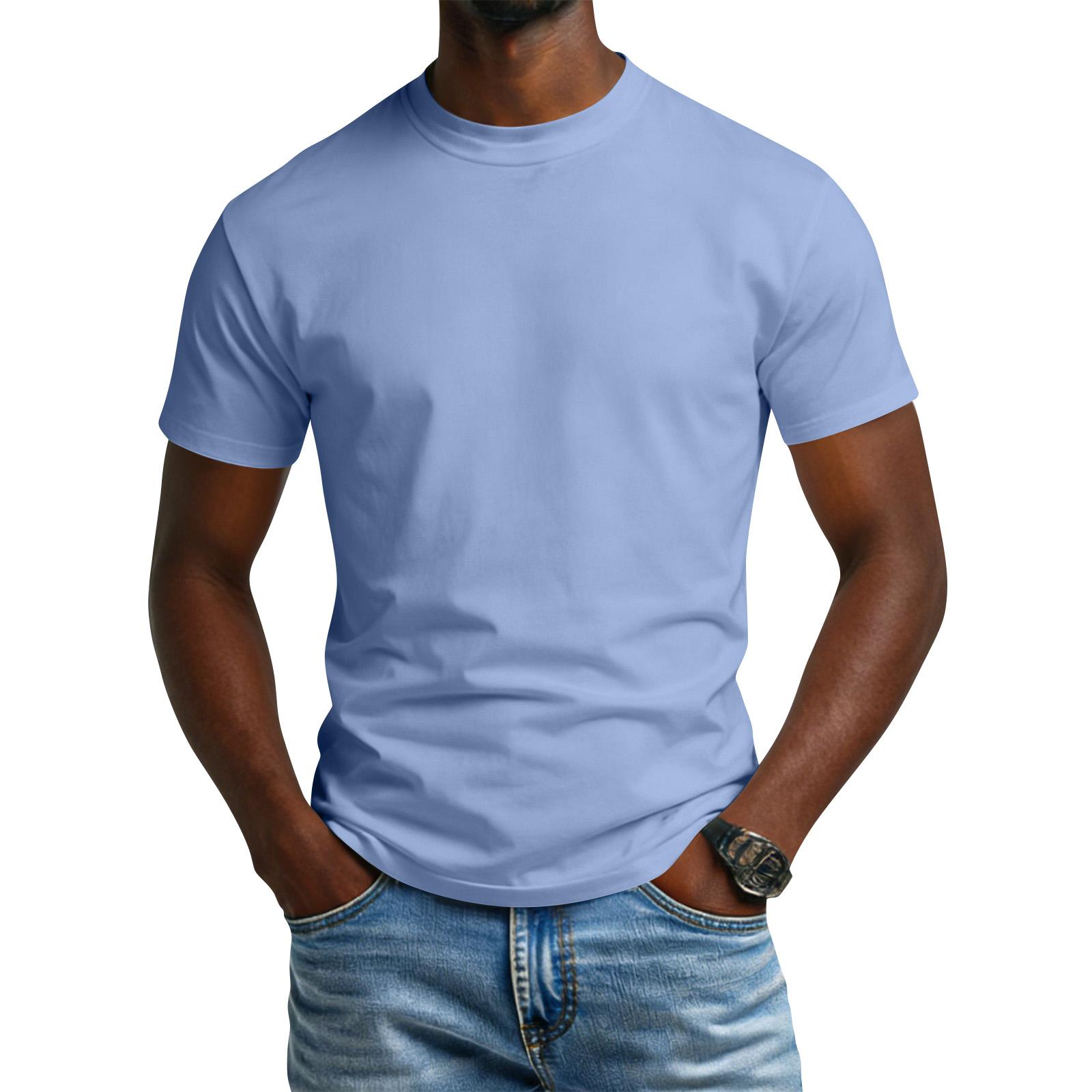 Men s Color Round Neck Top Fashionable Casual Sports Short Sleeved Shirt XXXL 1230₽