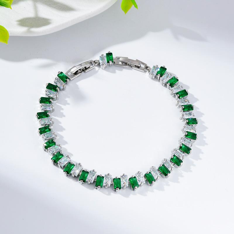 

Браслет Женский Циркон Регулируемый Браслет Ювелирные Изделия Французская Медь Инкрустированный Циркон Браслет Length 17.5 + 3 cm