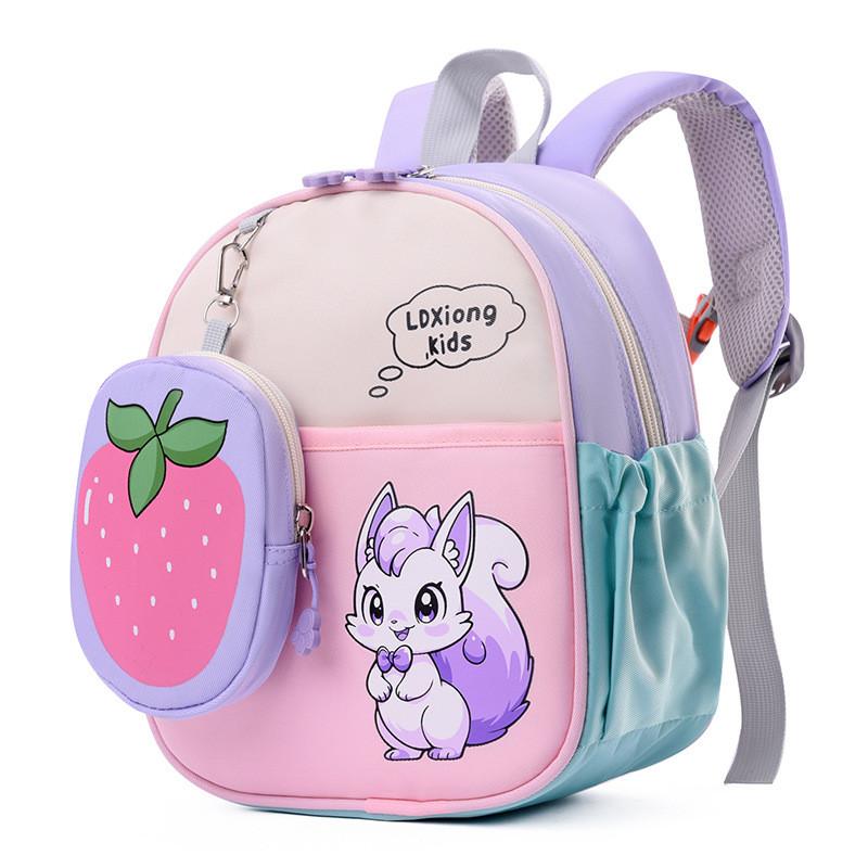 Trendy Kids Backpack With Air Cushion Straps Charming Patchwork Backpack For School Outings
