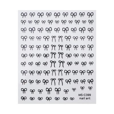 Adesivi per Unghie Fiocco Bianco Lucido 3D Decorazione Design per Unghie Decalcomanie Fiocco di Nastro Adesivi Manicure Fai da Te