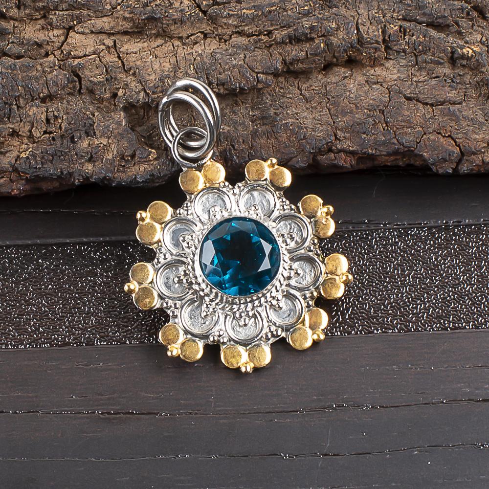 

Апатит Ювелирные изделия из серебра ручной работы, Подвеска из стерлингового серебра 925 пробы, Ювелирные изделия из драгоценных камней в стиле бохо ручной работы, Подвеска с апатитом в подарок сестре 1.26 Inches синий