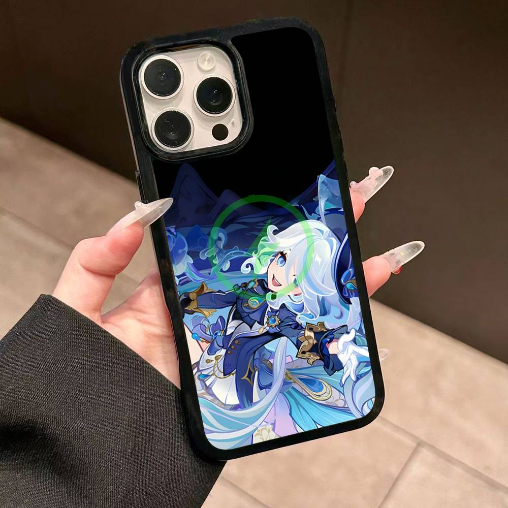 Game F-furina For Magsafe Phone Case For IPhone 16 15 11 12 13 14 17 Pro Max Plus Magnetic Wireless Charge