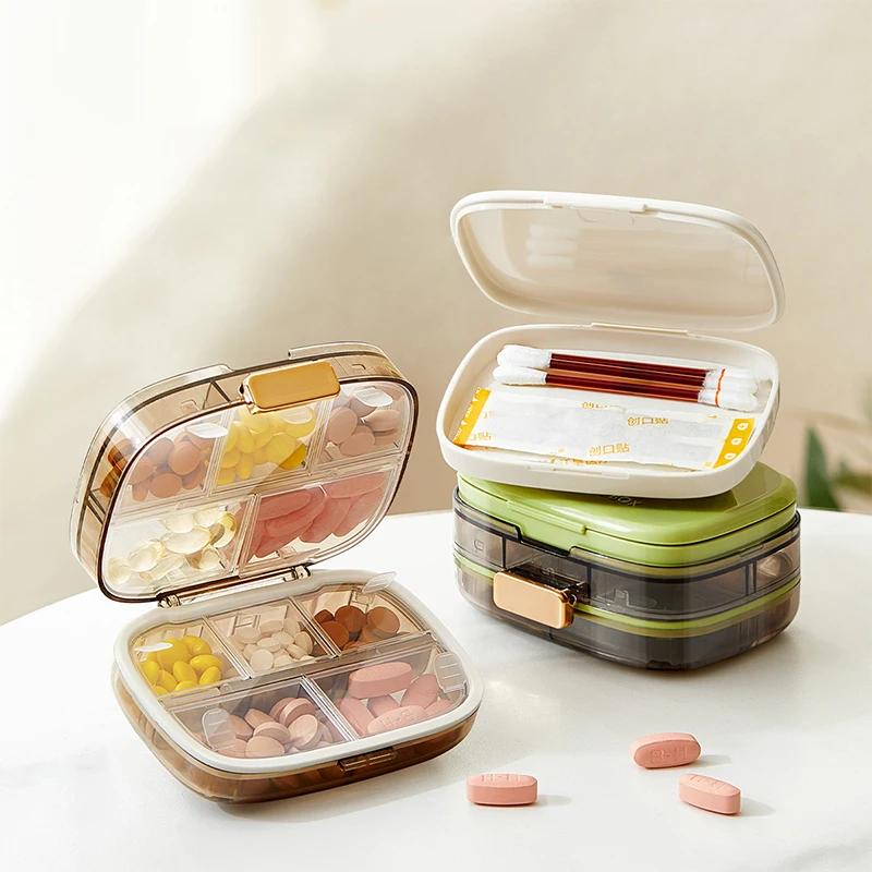 Weekly Pill Case Waterproof Pill Box Portable Travel Pill Organizer with 10 Compartments Medicine Organizer Plastik Box