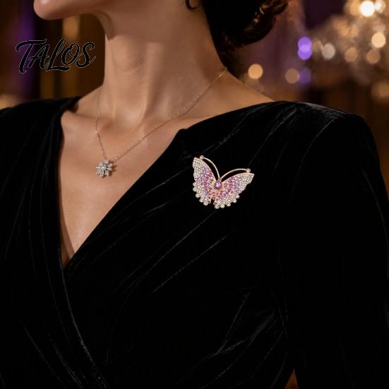 Dainty Butterflies Brooch Rhinestone Butterfly for Women, Vintage Insect Lapel Pin, Women Decorative Pin Accessory Clothes Scarf Shawl Dress