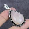 Natural Rose Quartz Gemstone 925 Sterling Silver Jewelry Pendant 2.21" D9z52