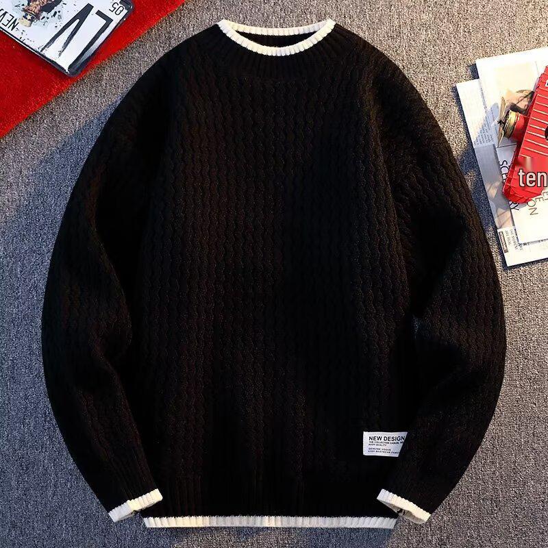 Korean Style Men s Thickened Half-High Collar Knit Sweater - Warm, Trendy Slim Fit for Autumn and Winter XXXL