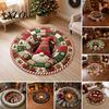 Antislip Tapijt voor Slaapkamer Rond Kerstmis 3D Tapijt, Optische Illusie Vloerkleed Santa Claus Kabouter Gewatteerd-achtig Boom Mat Antislip Wasbaar Vloer Woonkamer