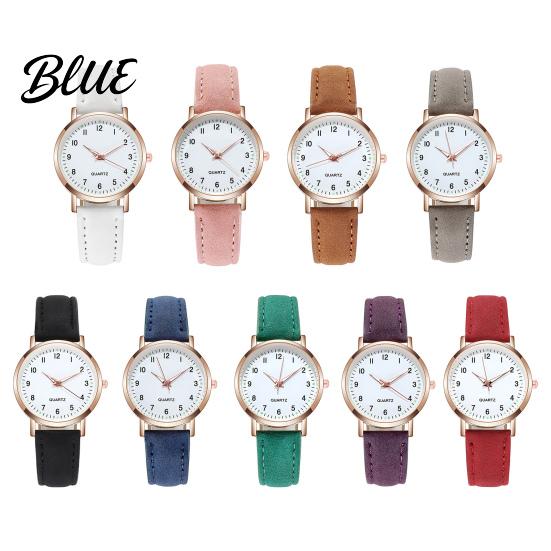 Macaron Color Watch Women Luminous Dainty Analog Quartz Adjustable Leather