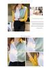 Korean Color-Block Long-Sleeve Chiffon Shirt for Women