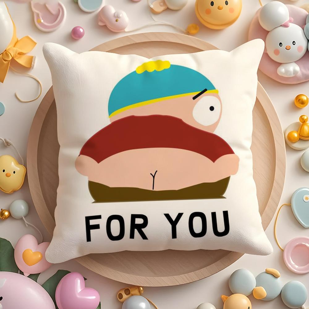 Hot Funny Anime S_Souths P_Park Cushion Cover Plush Fabric Soft Double-Sided Printed Sofa Pillow Case Colorfast Home Decor Gift