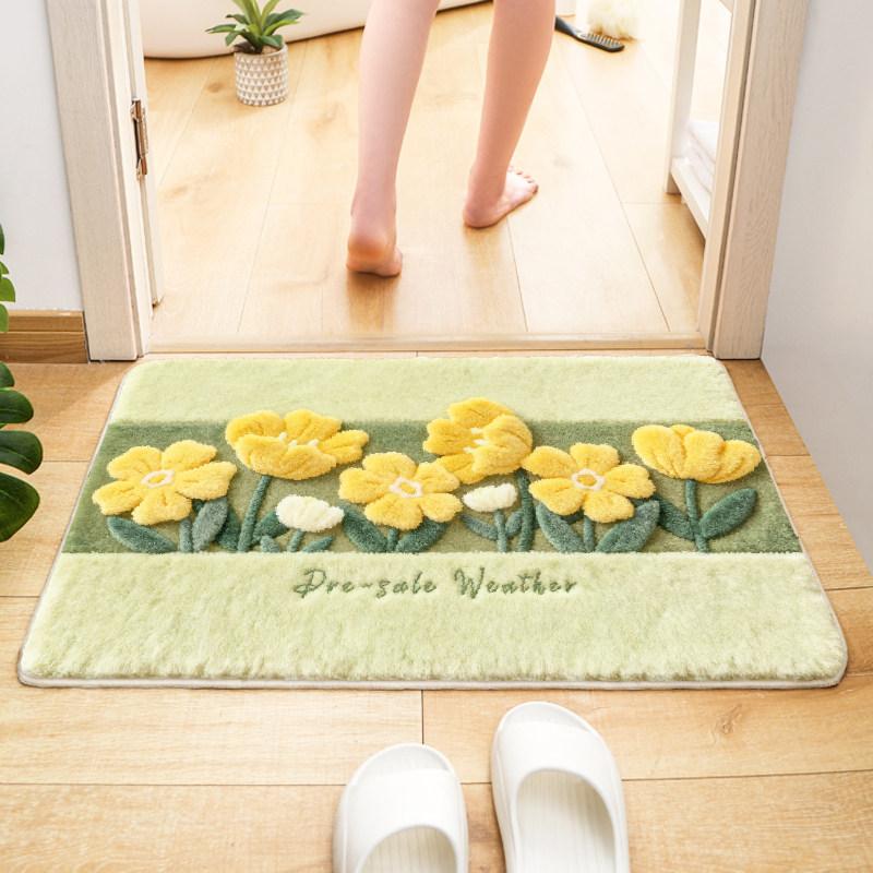 Imitation cashmere bathroom floor mat toilet toilet toilet door absorbent foot mat household quick-drying carpet