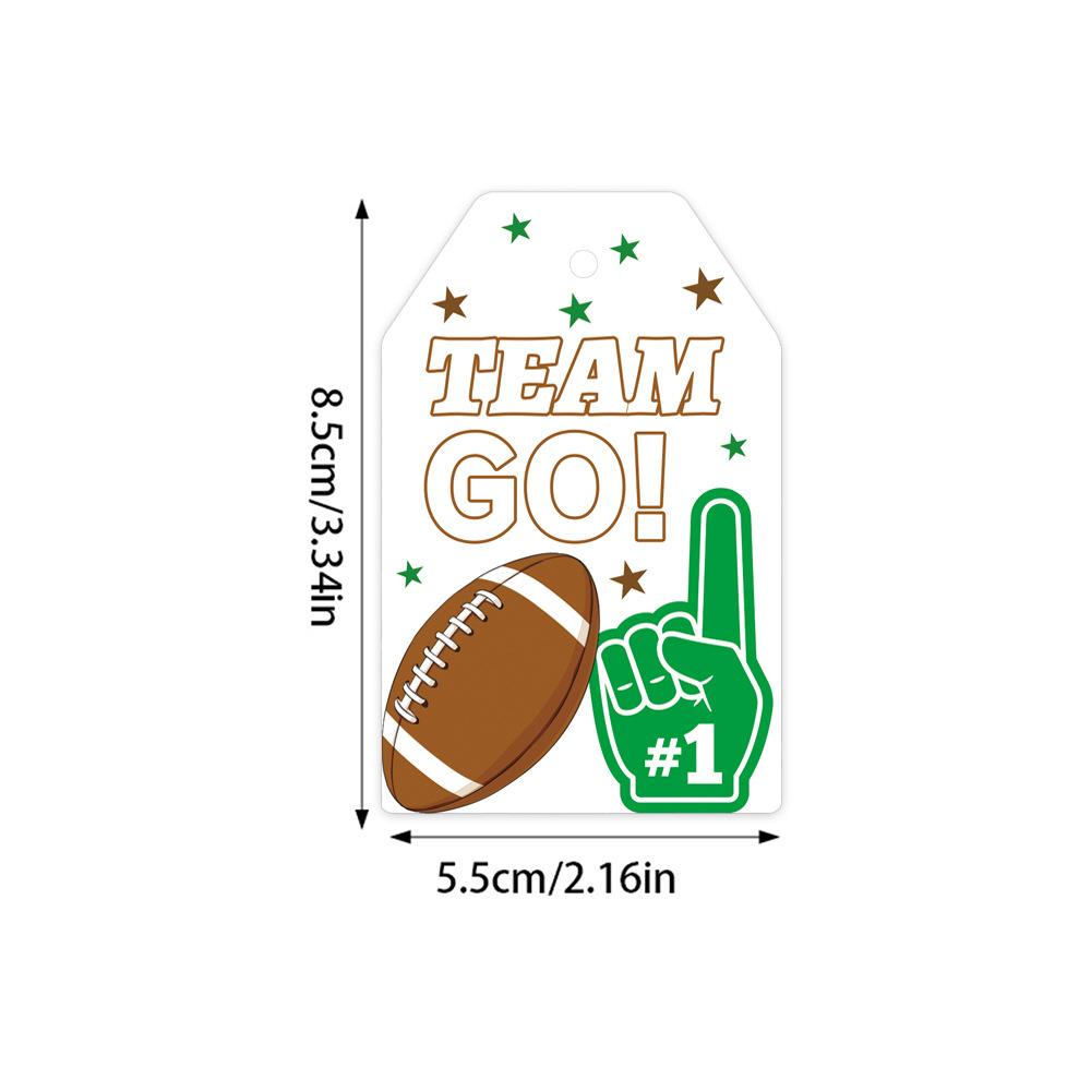 60/120 pcs Football Tags, Rugby Favor Tags for Sport Themed Boy Birthday and Baby Shower Party Gift Wrapping Decoration