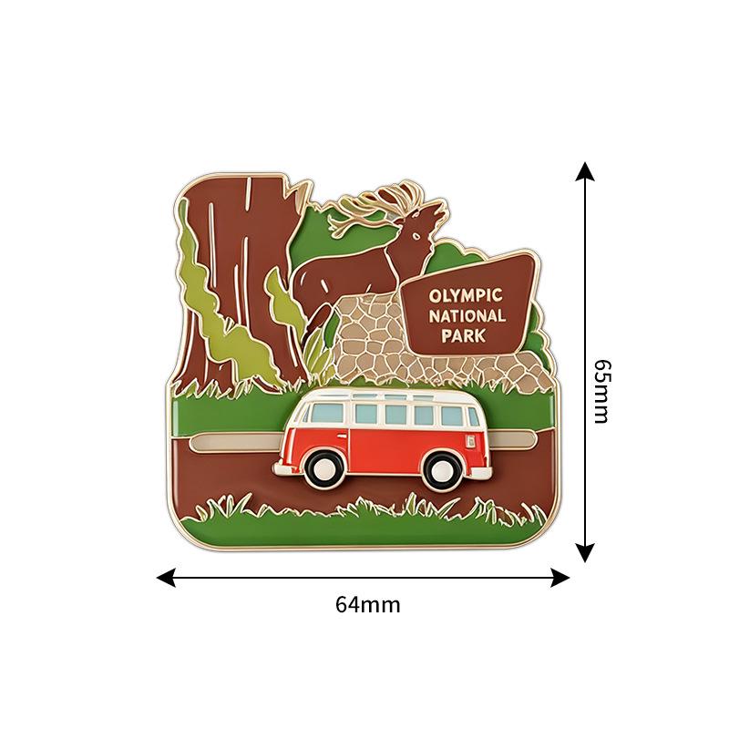 Changbai Mountain Auspicious Clouds Metal Fridge Magnet - Creative Tourist Landmark Decoration