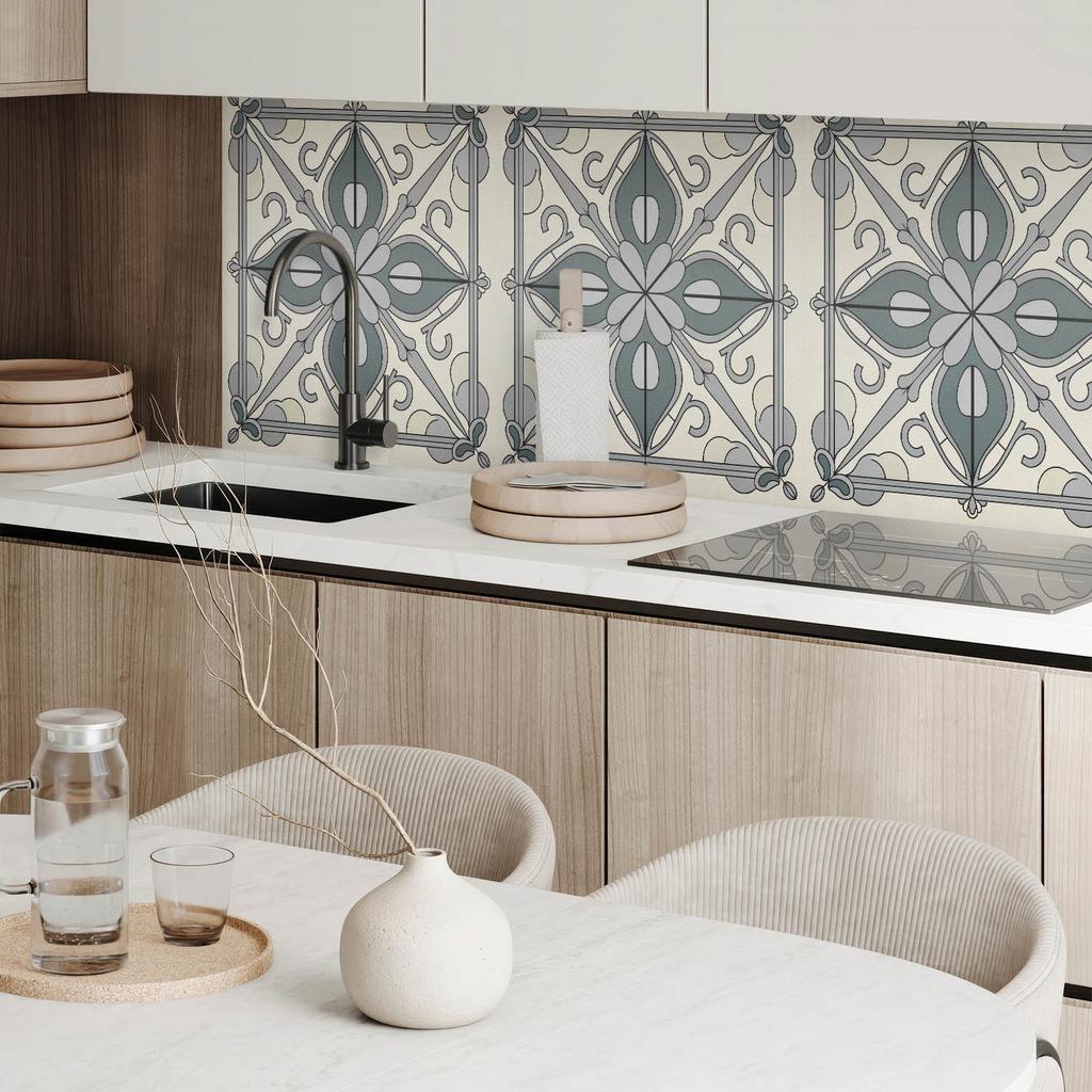 Self-Adhesive Vinyl Panel - Printed Decoration 100x50 cm Floral Pattern with Ornaments