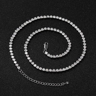 100% 925 Sterling Silver 3mm Full High Carbon Diamond Pendant Necklace For Women Sparkling Wedding Fine Jewelry Wholesale