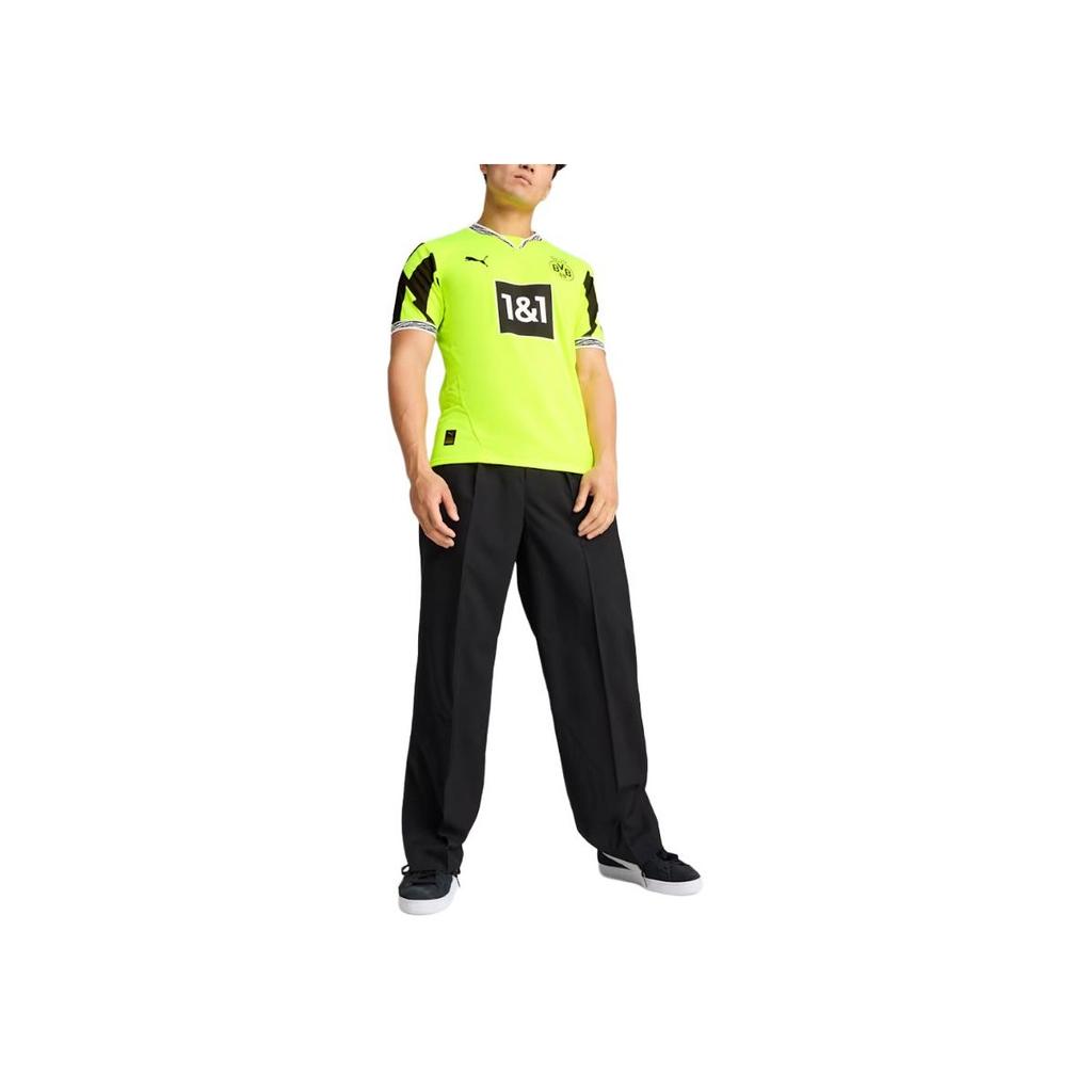 Puma Borussia Dortmund Bvb SS25 Semplice Felpa Comoda Manica Corta Maglia da Calcio Uomo Top Giallo Nero 775350-04