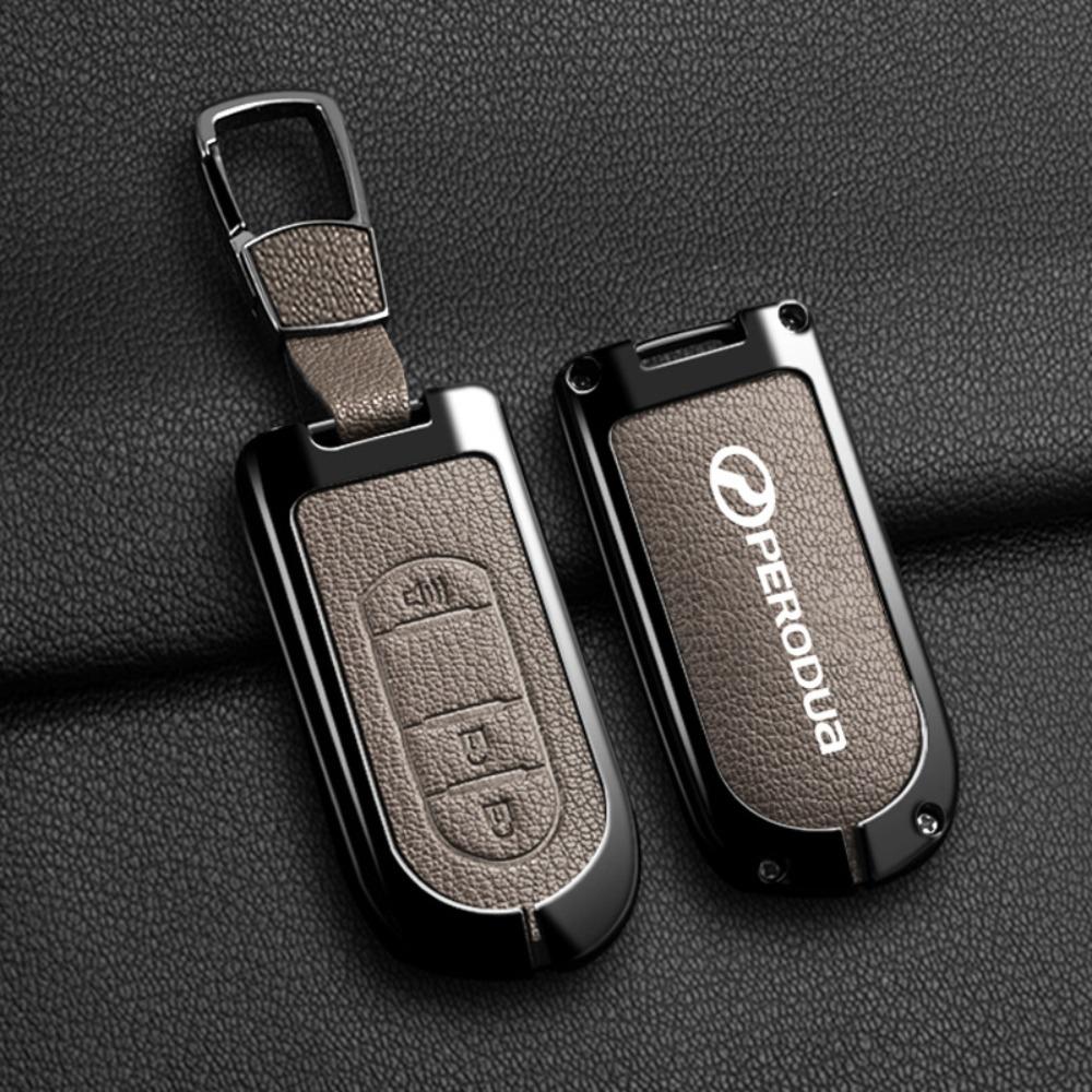 For PERODUA Toyota Car Key Cover Metal Shell Protector for Men Women with Remote Control