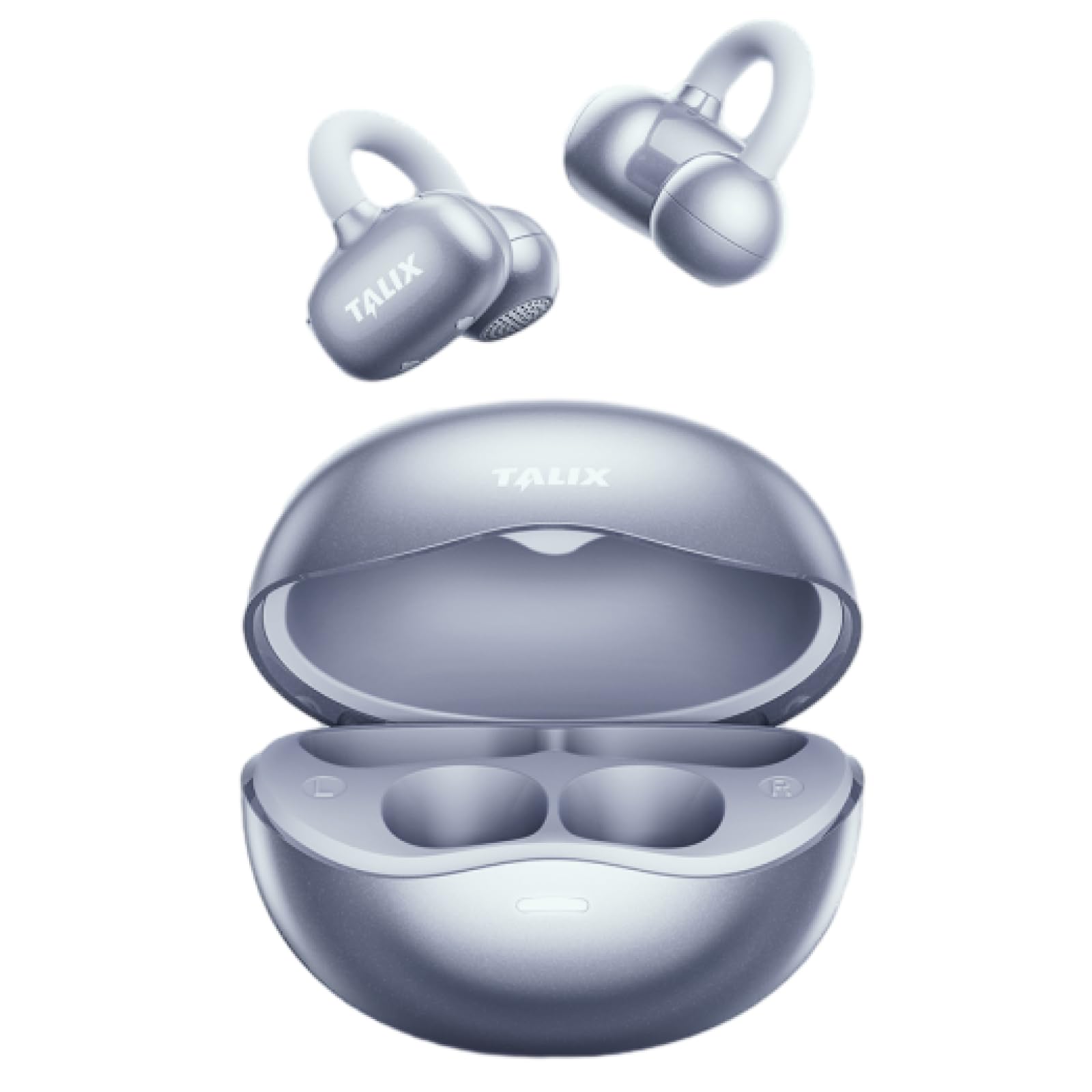 

TALIX Кафф для уха Наушники Беспроводные Открытого типа, Ультралегкие (4.8g), Ударопрочный Предотвращение утечки звука, Звонки с ENC, Чистое качество звука Пространственный