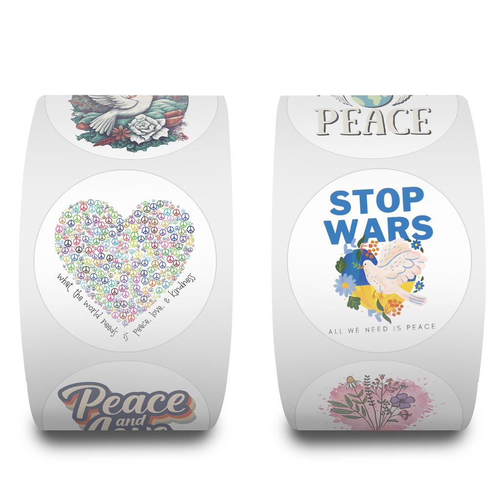 500 Stickers/roll Love and Peace Tape High-value Tape Decorate Birthday Party Phone Case Tape