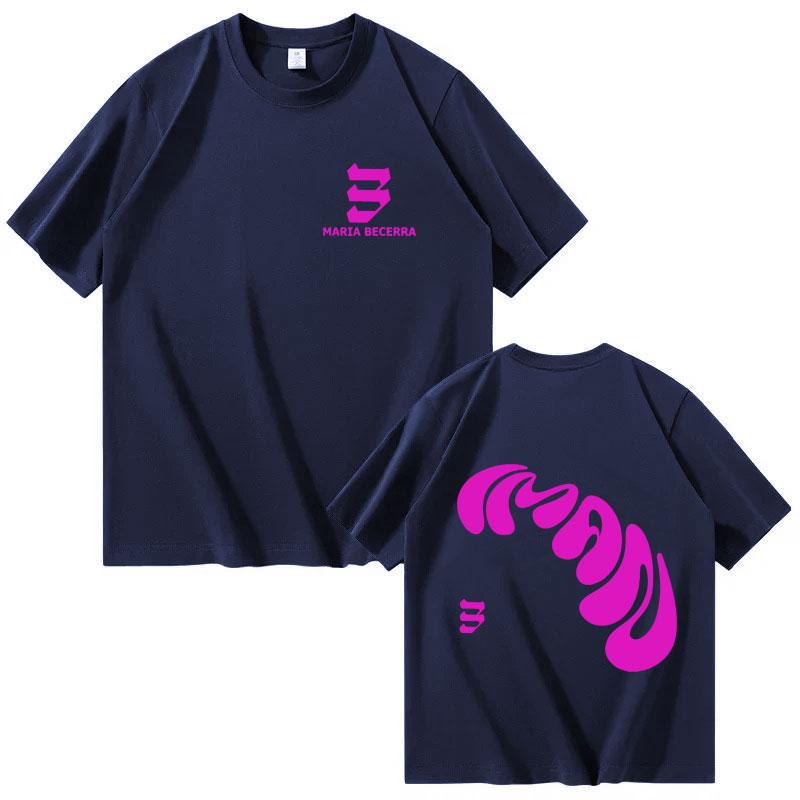 Hot-selling Singer Maria Becerra's Signature T-shirt Streetwear for Men and Women, 2025 Summer, 100% Pure Cotton Printed T-shirt