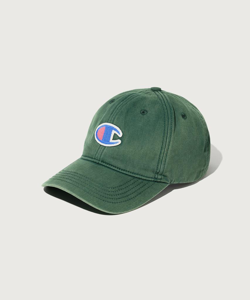 CHAMPION Big C Logo Washed Ball Cap Dark Green