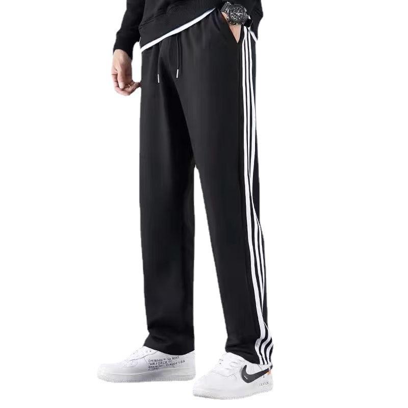 Men's Trendy Spring Three-Stripe Straight-Leg Sweatpants