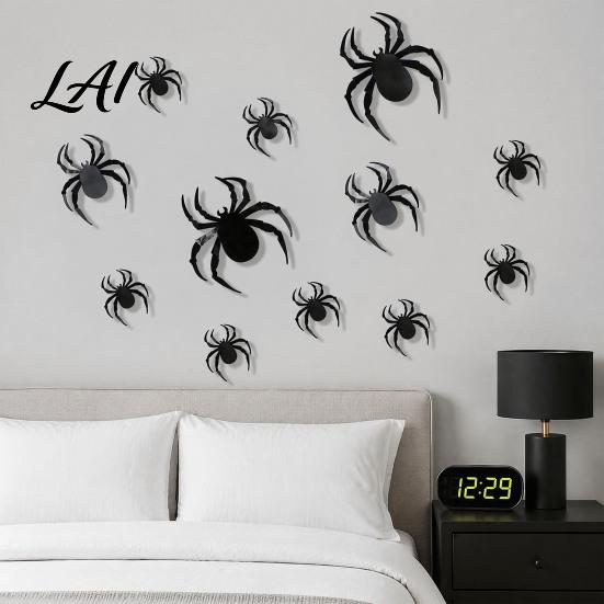 Halloween Bat Wall Stickers 3D Bats Decor Black Stickers Waterproof Shaped Art Scary Plastic DIY Room Decal for Indoor Party Supplies Outdoor Decor