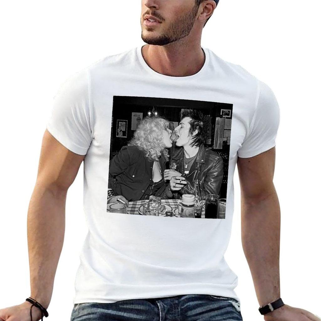 Sid And Nancy T-Shirt Basic Solid Tee for Daily Use