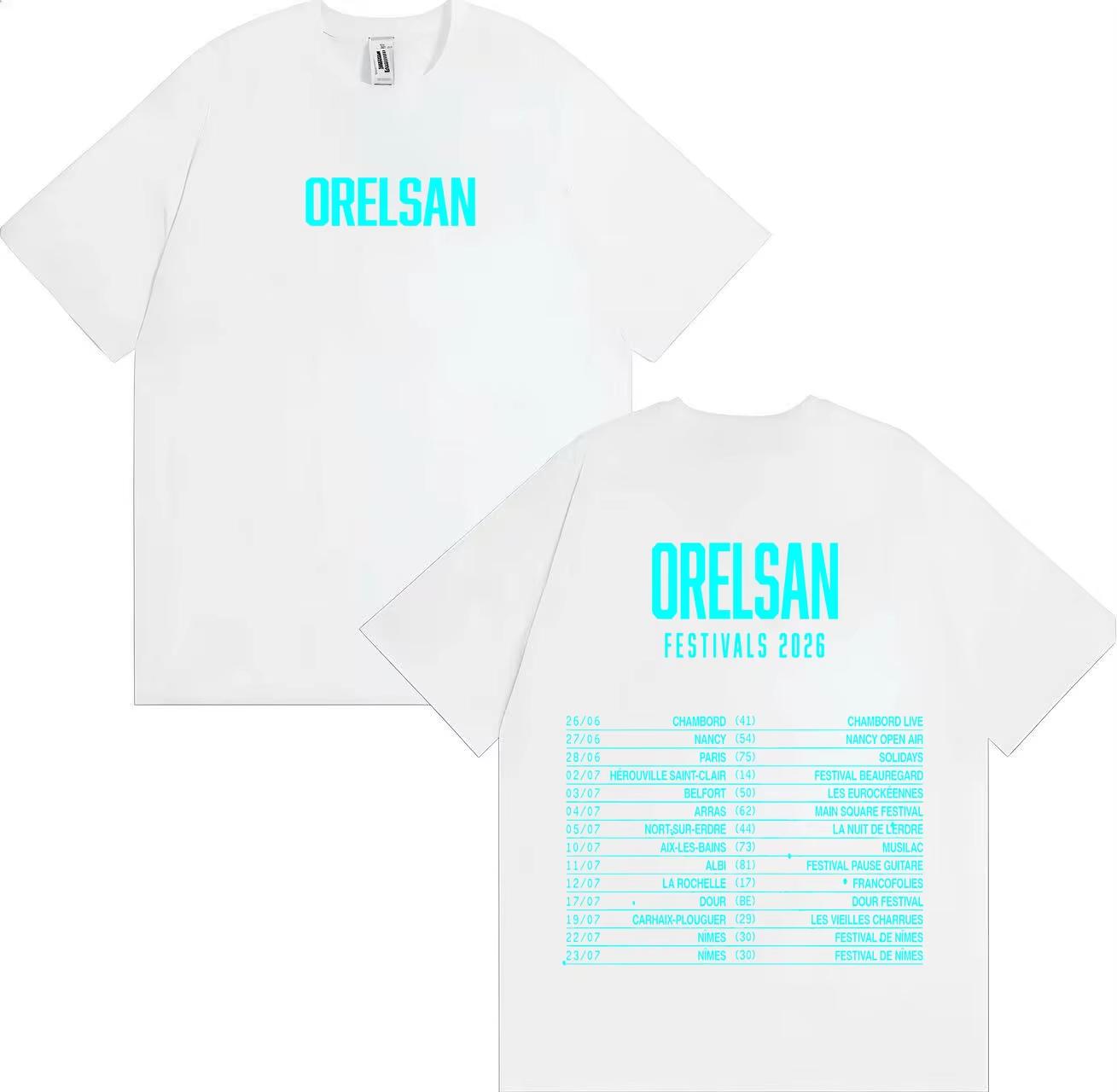 Rapper Orelsan 2026 Album Pop Double Sided Letter Print Tshrit Unisex Women Harajuku Comfort Tshrits Streetwear S