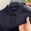 Men's Solid Color 100% Cotton Polo - Short-Sleeve, Summer Casual Lapel Top for Middle Age