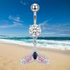 Surgical Steel Belly Button Ring 1Pcs Sparkling Cubic Zirconia Lovely Dangle for Women Girls Birthday Gift Body Piercing Jewelry
