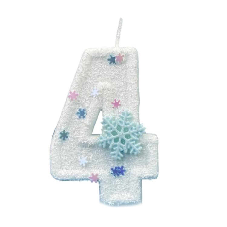 Unique Winter Snowflake Themed Birthday Candle Wax Number Candle Cake Toppers Decorations For Anniversary Parties Supplies