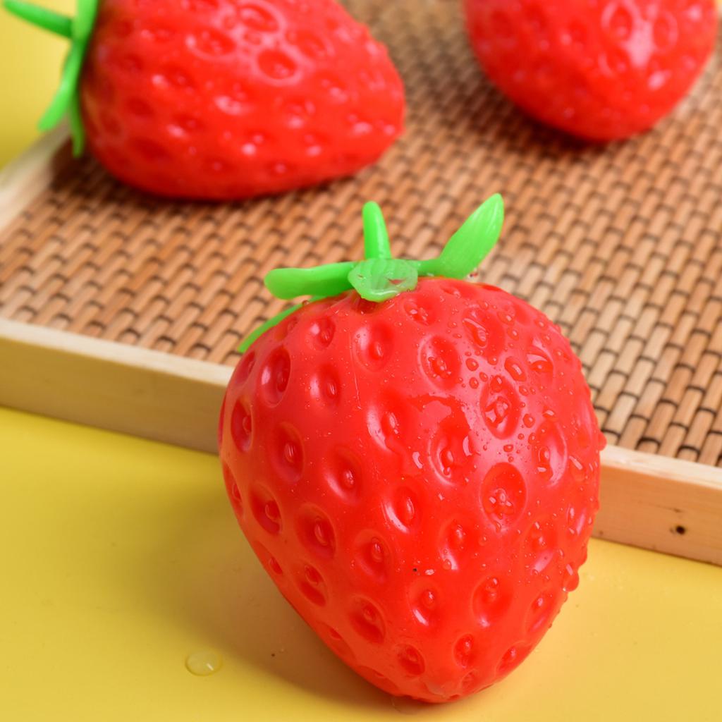Strawberry Shaped Slow Rebound Stress Relief Toy TRP Material For Kids And Adults