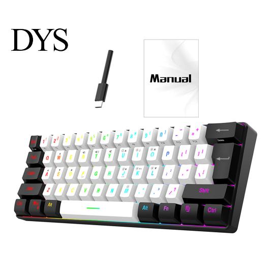PC-Tastatur Kabelgebunden Mechanisch Gaming RGB-Licht Design 61 Tasten Kompakt Leicht Computer Büro
