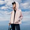 Li-Ning Lettuce Edge Water-Resistant Hooded Letter Print Loose Cycling Camping Windbreaker Women Jackets Light-Pink AFDU940-4