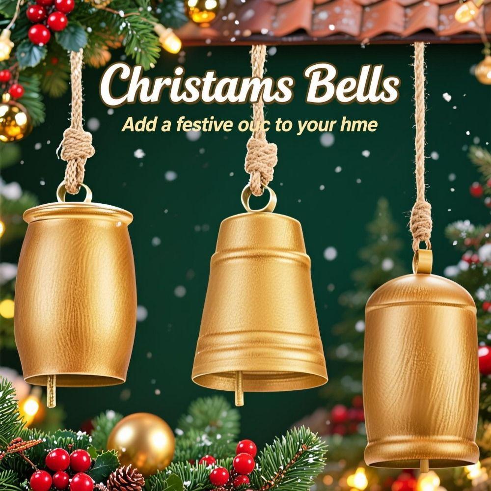 Corrosion Resistant Christams Cow Bells Handmade Christams Bell Pendant  Home Garden Decor