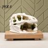Natural Looking Reptile Shelter Dragon Skull Shelter, Hide Cave, for Terrarium Lizards Hideouts Fish Tanks Accessories Decorative Ornament Living Room