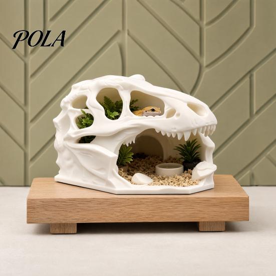 Natural Looking Reptile Shelter Dragon Skull Shelter, Hide Cave, for Terrarium Lizards Hideouts Fish Tanks Accessories Decorative Ornament Living Room
